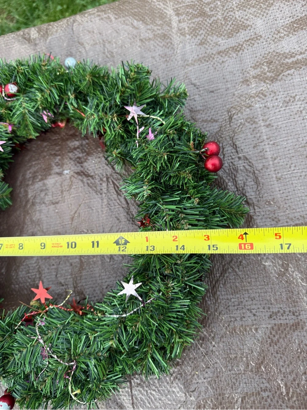 Holiday Green Christmas Wreath with Red Accents